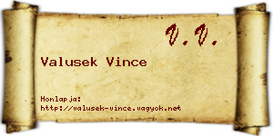 Valusek Vince névjegykártya